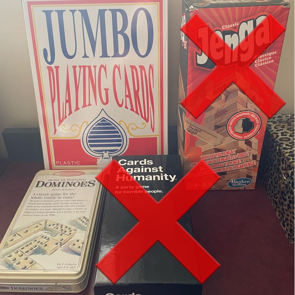 Game LOT Dominoes & Giant Playing Deck of Cards